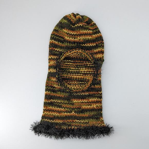 Forest Multicolor Fairy Grunge Fuzzy Knitted Handmade Balaclava Winter Hat - Picture 4 of 7